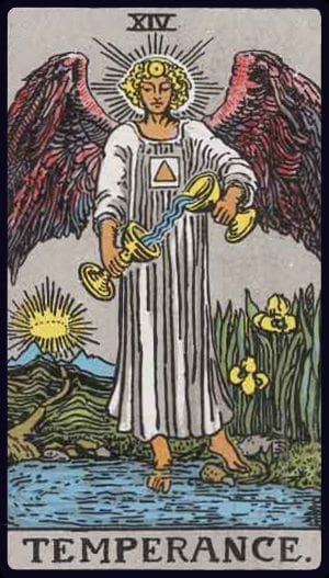 Temperance tarot meaning explained: balance, healing, moderation, reversed meaning, love, career, and practical reflection questions.